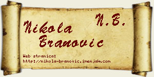 Nikola Branović vizit kartica